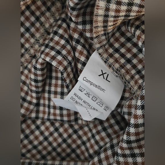 Brown Houndstooth Check Trousers Women's XL Tailored Pants - Picture 8 of 8